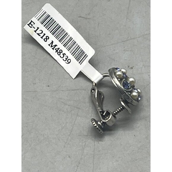 Mariana dangle drop earrings handmade crystal white silver tone floral READ NEW - Picture 3 of 5